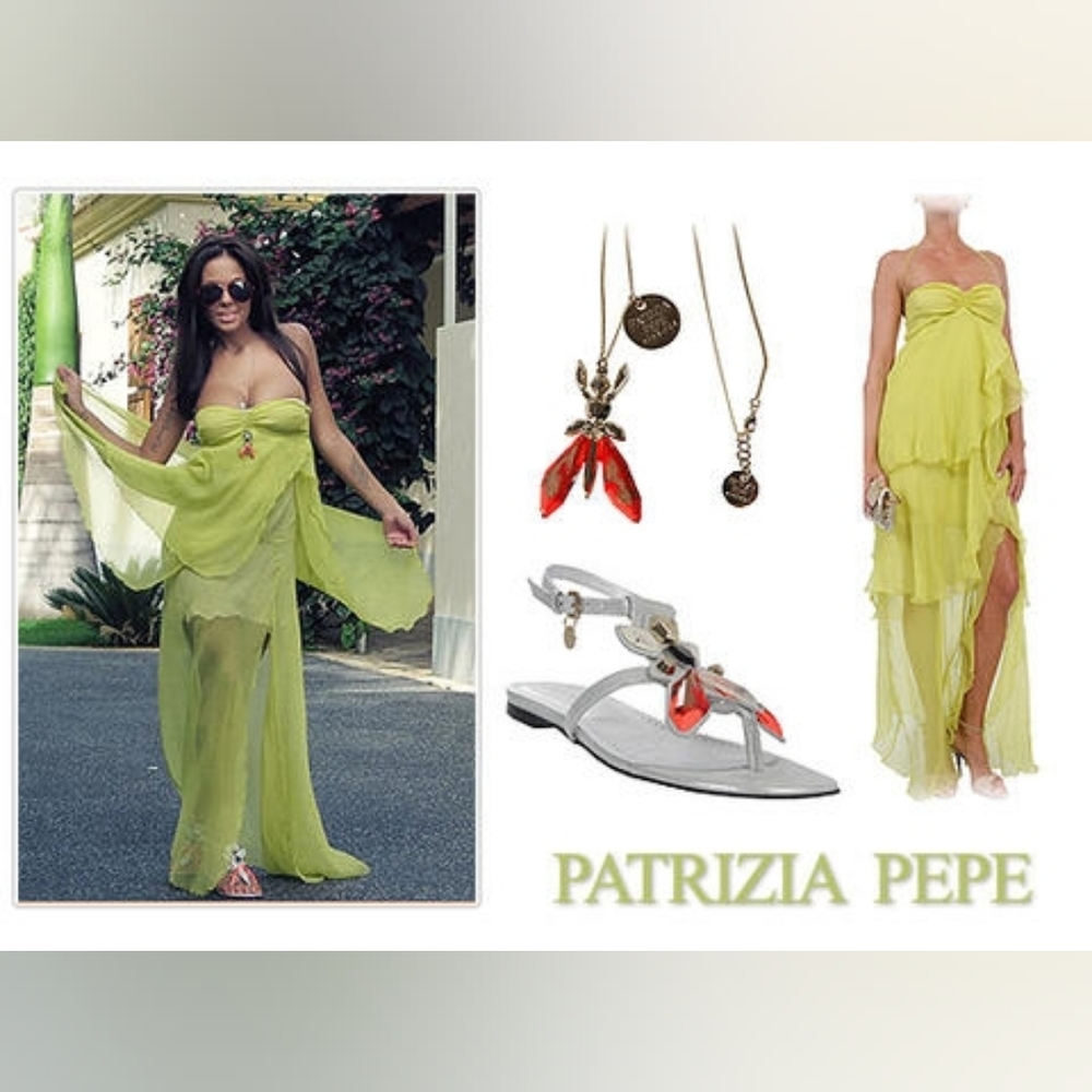 Patrizia Pepe Lime Strapless Gown